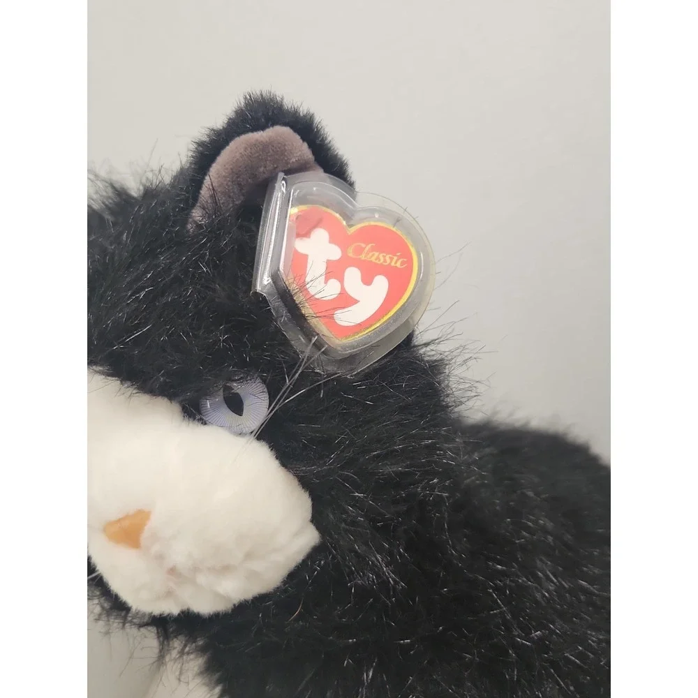 Vintage Ty Classic Shadow Black Cat Plush 1999 Tuxedo 12